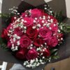Elegance with Babys Breath- 8/12/15/24/36 Rose Bouquet - Image 10