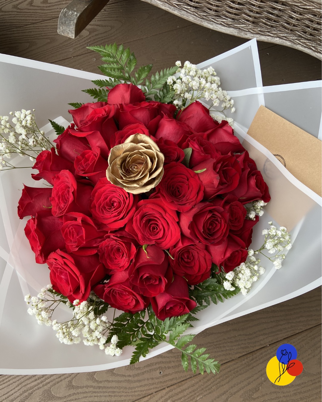 Elegance with Babys Breath- 8/12/15/24/36 Rose Bouquet - Image 2
