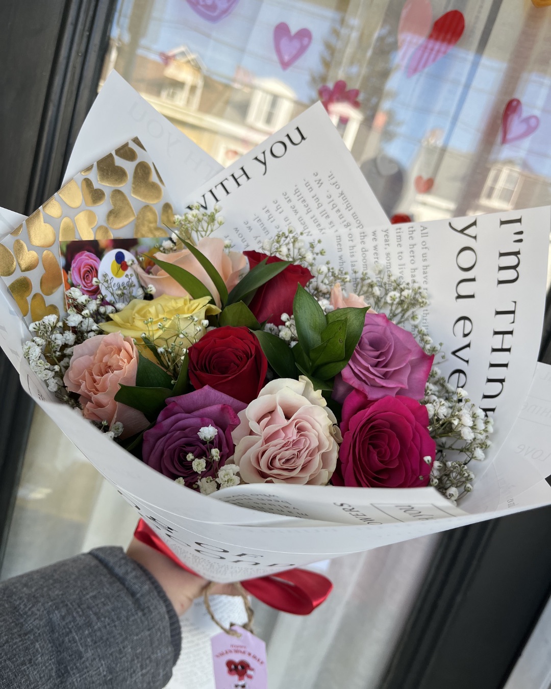Elegance with Babys Breath- 8/12/15/24/36 Rose Bouquet - Image 12