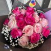 Elegance with Babys Breath- 8/12/15/24/36 Rose Bouquet - Image 8