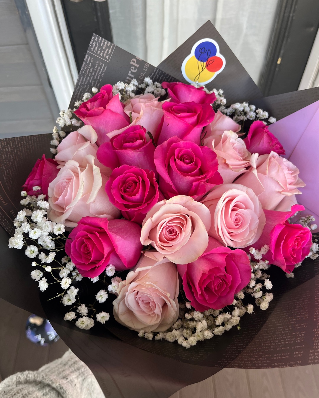 Elegance with Babys Breath- 8/12/15/24/36 Rose Bouquet - Image 8
