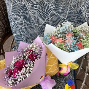 Baby’s Breath Bouquet with Rose Accents