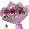 Baby’s Breath Bouquet with Rose Accents - Image 2